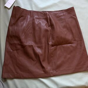 Abercrombie & Fitch Women's Faux Leather Mini Skirt - Rust